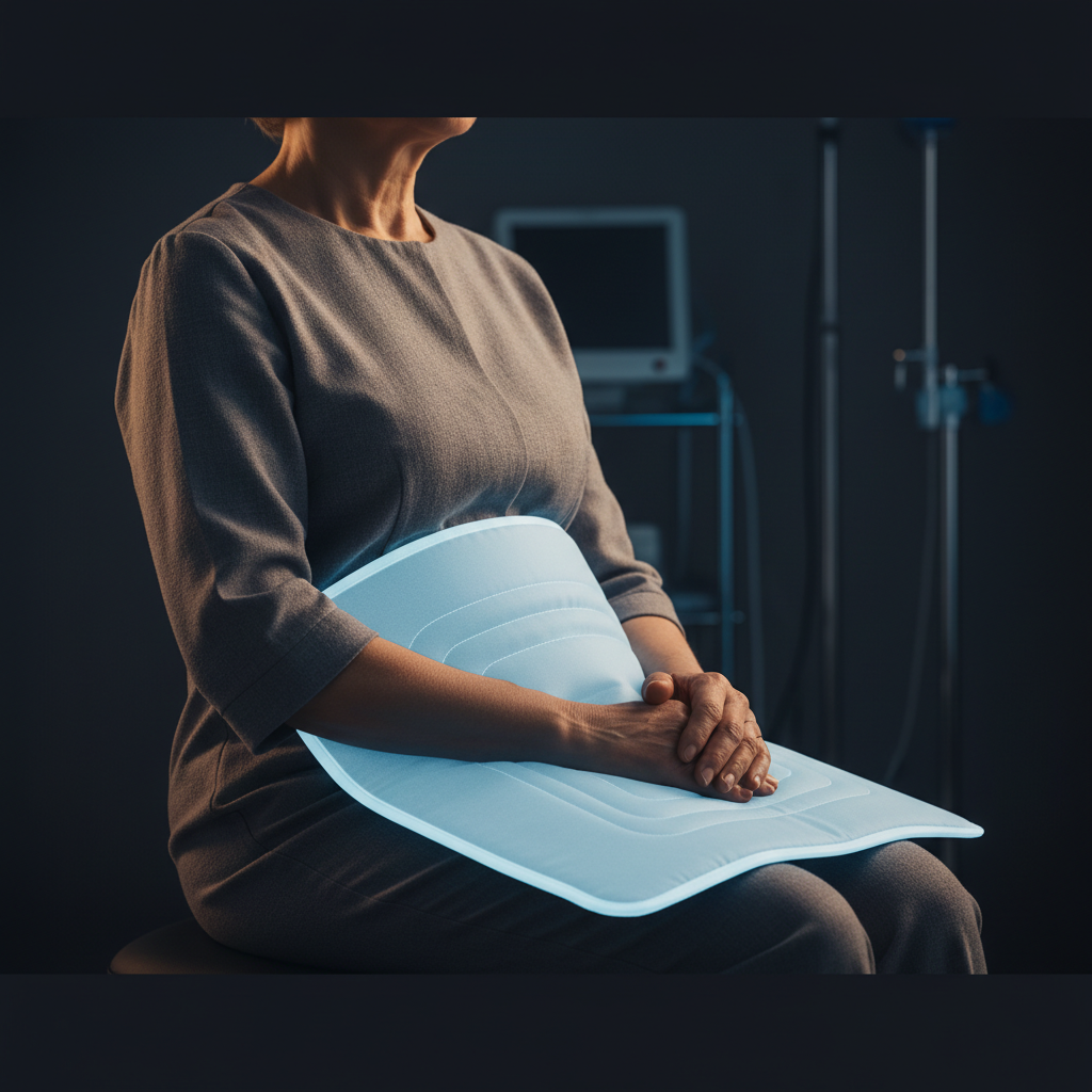 Older patient with PEMF therapy mat
